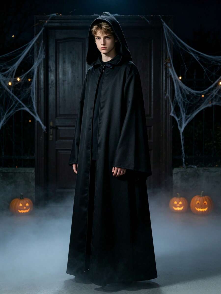 1PC Halloween Cosplay Costume | Halloween Gift | Festive Atmosphere Outfit - Black Cloak - View 1