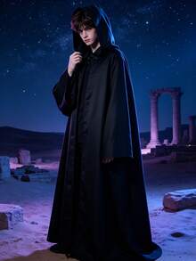1PC Halloween Cosplay Costume | Halloween Gift | Festive Atmosphere Outfit - Black Cloak - View 3
