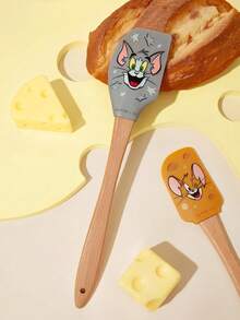 TOM & JERRY X SHEIN 2pcs/Set Cartoon Pattern Cake Cream Spatula - Multicolor - View 2