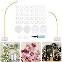 TECKWE 9-Foot And 6-Foot Golden Balloon Holder Kits,Bending Balloon Stand For Floor, Easy Assembly, Upgrade Stability & Reusable, And Semi-Arch Balloon Holders With Bases, Suitable For Weddings, Birthdays, Halloween, And Christmas For Christmas - Yellow - View 12