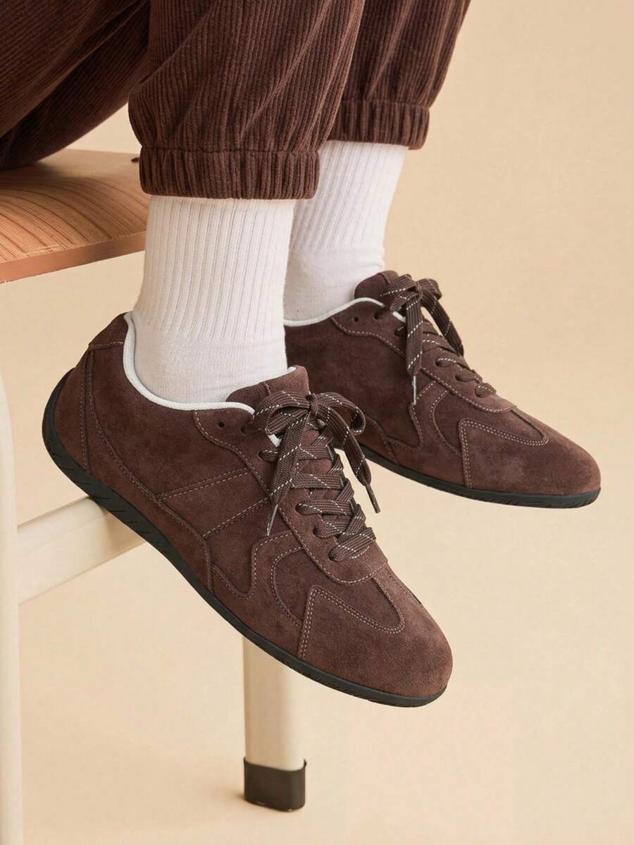 CUCCOO EASI Women's Casual Flat Versatile Sneakers For Daily Wear For Christmas Back To School - red brown - View 1