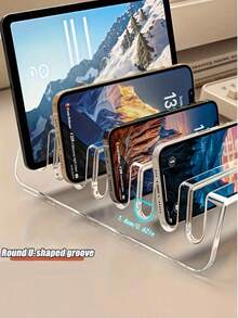 Clear Acrylic Plate Holder, 6/8 Slots Dish Storage Rack, Transparent Plate Drying Organizer Stand, Cabinet Countertop Plate Sorting Holder For Kitchen Tableware Storage - Multicolor - View 6