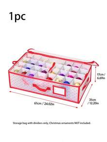 Christmas Ornament Storage, Christmas Bauble Storage Box, 128 Compartment Storage Container, Foldable Holiday Decoration Storage - transparent color - View 12