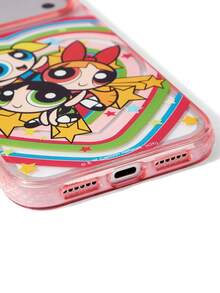 THE POWERPUFF GIRLS X SHEIN Strap Pattern Powder Mobile Phone Case, Anti-Drop Protection IPhone11-17 Mobile Phone Case - Multicolor - View 5