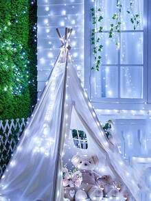 Teckwe 1pc Home Decoration LED Copper Wire String Lights, Battery Powered,Christmas Home Decorative Light String, Christmas Tree Decor LED Fairy String Light,Flexible Silver Wire Decorative Lights For Christmas Bedroom Wedding Party Home Decoration - Copper wire - View 19