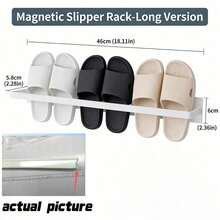 1pc Set Magnetic Folding Shoe Rack, Carbon Steel, Nail-Free Installation, Living Room Wall-Mounted Shoe Organizer - Multicolor - View 7