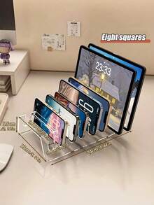 Clear Acrylic Plate Holder, 6/8 Slots Dish Storage Rack, Transparent Plate Drying Organizer Stand, Cabinet Countertop Plate Sorting Holder For Kitchen Tableware Storage - Multicolor - View 8