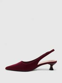 CUCCOO BIZCHIC Pointe Fashion Temperament Elegant Fairy Wind Empty Word With Single Shoes Stiletto High Heel - Red - View 4