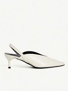 CUCCOO CHICEST Spring And Summer V-Mouth Pointed Back Empty Stiletto French Strap High Heels Commuter Shoes - Off-white - View 3