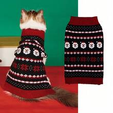PETSIN Christmas Knit Pet Sweater Santa Snowflake Pattern Cat Dog Holiday Winter Outfit - Multicolor - View 27
