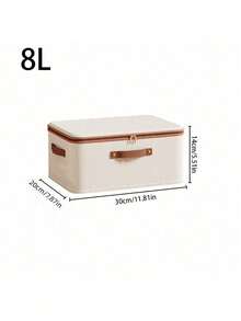 1/2 Packs Zippered Fabric Storage Box, Foldable & Washable Closet Organizer, With Handle (Beige) - Beige - View 8