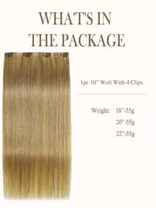 Seamless Clip Ins 丰盈接发 55克 1片 27号焦糖棕色 100%高品质毛鳞片顺滑 Remy真人发 无痕PU夹式接发 - S27 - 查看 3