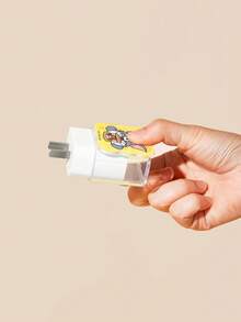 TOM & JERRY X SHEIN 數據線保護套，適用於 iPhone 充電器，4 件組手機線材保護套，充電器保護套（不含數據線） - 黃色 - 查看 6