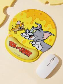 TOM & JERRY X SHEIN Alas Mouse Desktop Komputer dengan Sandaran Pergelangan Tangan - Bulat - View 3