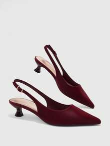 CUCCOO BIZCHIC Pointe Fashion Temperament Elegant Fairy Wind Empty Word With Single Shoes Stiletto High Heel - Red - View 5