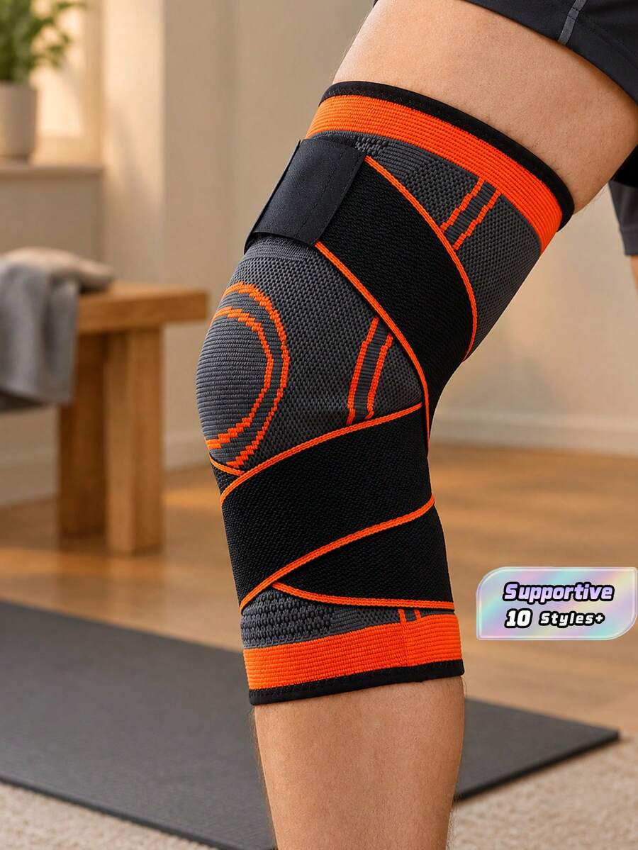 Active Compression Nylon Brace, Shock Absorbent, Suitable For Outdoor Hiking, Cycling, Soccer, Basketball, Running, Unisex Breathable Wrap-Around Anti-Slip Knee Pads - one size fits all - View 1