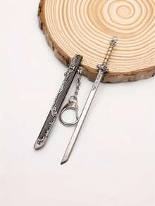 Mini Sword Keychain With Sheath Yellow Iron Decorative Collectible Keyring For Outdoor Leisure Adults 18 Plus Collectors Backpack Pendant Display Gift - Multicolor - View 8