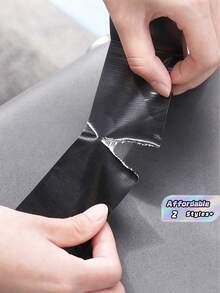 1pc Multifunctional Repair Patch & Duct Tape (Black Fabric),Seat Bag Scratches And Holes Are Repaired With Self-Adhesive Patches. - Black - View 1