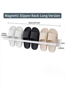 1pc Set Magnetic Folding Shoe Rack, Carbon Steel, Nail-Free Installation, Living Room Wall-Mounted Shoe Organizer - Multicolor - View 6