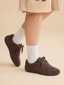 CUCCOO EASI Women's Casual Flat Versatile Sneakers For Daily Wear For Christmas Back To School - red brown - View 4