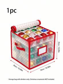 Christmas Ornament Storage, Christmas Bauble Storage Box, 128 Compartment Storage Container, Foldable Holiday Decoration Storage - transparent color - View 10