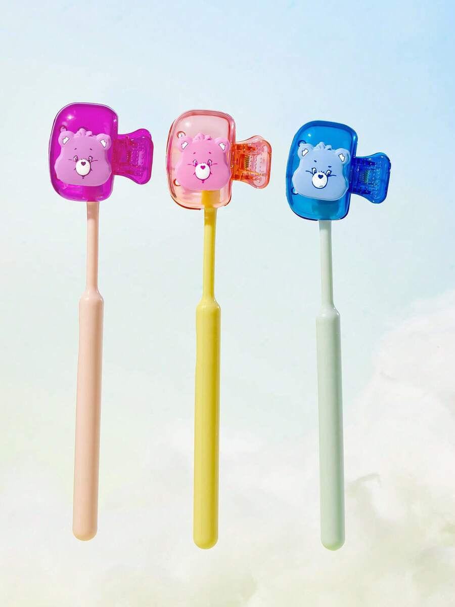 SHEIN X Care Bears Travel Toothbrush Storage Clip, Portable Toothbrush Head Protective Cover - Multicolor - View 1