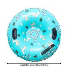 1 pieza Tubo inflable de nieve de PVC para adultos, trineo inflable redondo y reforzado, anillo de esquí y deslizamiento en la nieve para exteriores en invierno - M - Ver 10