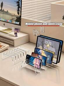 Clear Acrylic Plate Holder, 6/8 Slots Dish Storage Rack, Transparent Plate Drying Organizer Stand, Cabinet Countertop Plate Sorting Holder For Kitchen Tableware Storage - Multicolor - View 5