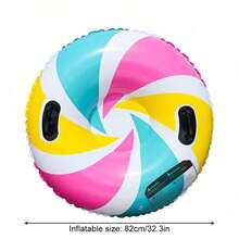 1 pieza Tubo inflable de nieve de PVC para adultos, trineo inflable redondo y reforzado, anillo de esquí y deslizamiento en la nieve para exteriores en invierno - M - Ver 12