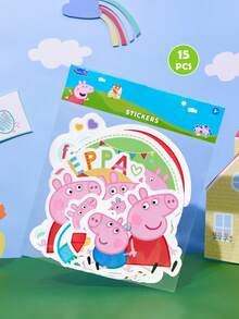 Peppa Pig X SHEIN Cartoon Stickers, Suitable For Water Bottles, Mobile Phones, Protective Cases, Laptops, Skateboards, Refrigerators, Etc., Gifts - Peppa Pig - View 2