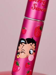 Betty Boop x SHEIN 5ml/0.2oz Pink Refillable Perfume Spray Bottle With Cute Cartoon Design And Strawberry Charm, Mini Portable Atomizer With Bottom-Fill Pump, Transparent Window, Reusable Cosmetic Liquid Bottle For Travel, Airplane Carry-On, Bags And Keychains - Hot Pink - View 7