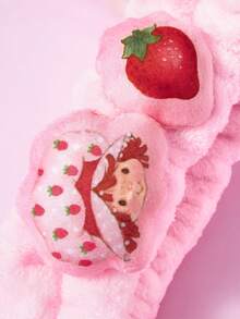 Strawberry Shortcake X SHEIN 1Pc Plush Elastic Hair Band, Home And Bathroom Decoration - Strawberry Doll - View 4