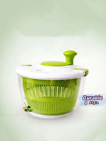 1 pièce Panier de drainage à pression manuelle, séchage rapide, design détachable, vert transparent, gadget de cuisine pour usage domestique, facile à nettoyer, accessoire de cuisine robuste