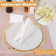1 Set Disposable Gold Placemats, 13-Inch Round Gold Foil Mesh Pressed Autumn Dining Table Mats, Gold Metal Thin Net Table Flags, Suitable For Home Decor, Dining Table, Wedding, Birthday Party - Multicolor - View 4
