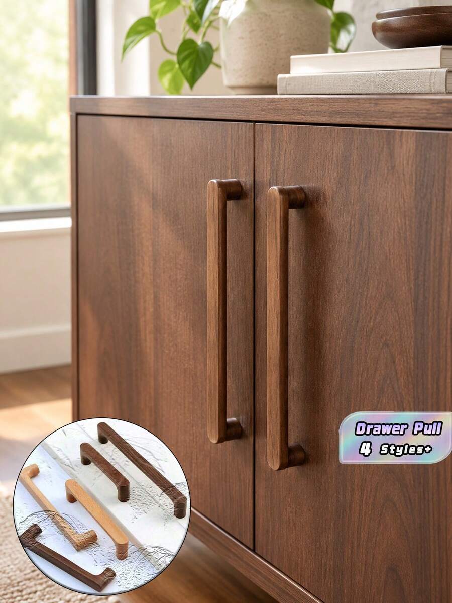 Wooden Cabinet Handle, Cabinet Door Handle And Tool, Kitchen Drawer Handle, Cabinet Door Handle For Furniture Tools - Multicolor - View 1