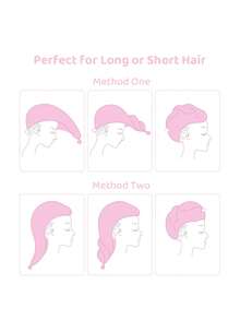 Peppa Pig X SHEIN Cartoon Embroidered Dry Hair Cap - Pink - View 4