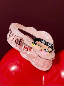 Betty Boop x SHEIN مشبك شعر بتصميم دب ثلاثي الأبعاد لطيف ثنائي الجانب، للنساء - متعدد الألوان - مشاهدة 6