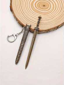 Mini Sword Keychain With Sheath Yellow Iron Decorative Collectible Keyring For Outdoor Leisure Adults 18 Plus Collectors Backpack Pendant Display Gift - Multicolor - View 16