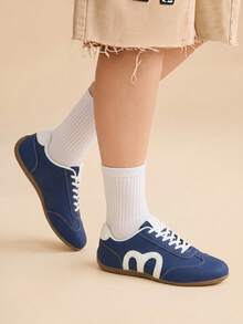 CUCCOO EASI Women's Flat Shoes Lace Up Comfortable And Versatile Outer Wear Casual Shoes Fall Shoes - Blue - View 3