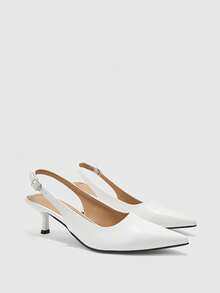 CUCCOO BIZCHIC Ladies Elegant Casual Simple Comfortable Workplace Commuting Temperament Fashion High Heels Single Shoe High - White - View 2