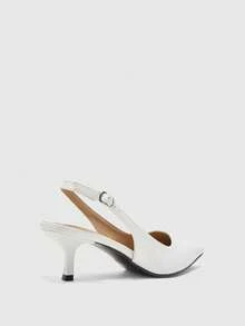 CUCCOO BIZCHIC Ladies Elegant Casual Simple Comfortable Workplace Commuting Temperament Fashion High Heels Single Shoe High - White - View 3