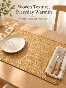Haus Hana Japanese‑Style Woven Straw Coaster, Heat‑Resistant Table Mat, Retro Tea Placemat For Cups, Bowls, Plates & Western Tableware - Multicolor - View 7