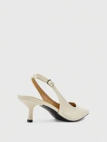 CUCCOO BIZCHIC Ladies Elegant Casual Simple Comfortable Workplace Commuting Temperament Fashion High Heels Single Shoe High - Apricot - View 3