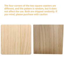 5/10pcs Round/Square 4 Inch Blank Wooden Cup Coasters With Anti-Slip Foam Pads, For DIY Color Painting, Wood Carving Home Decorations - Wooden Coasters - View 8