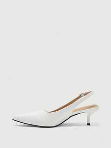 CUCCOO BIZCHIC Ladies Elegant Casual Simple Comfortable Workplace Commuting Temperament Fashion High Heels Single Shoe High - White - View 4