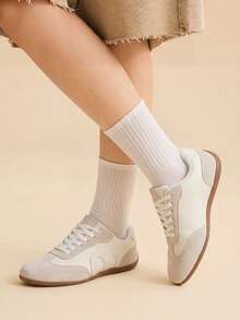 CUCCOO EASI Women's Flat Shoes Lace Up Comfortable And Versatile Outer Wear Casual Shoes - White - View 5