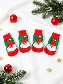 PETSIN Pet Dog Socks, Non Slip Christmas Puppy Socks, Anti-Scratch Paw Protector For Small Dogs Cats, Winter Warm Pet Footwear For Christmas Party Holiday, Santa Snowflake Tree Pattern Pet Booties For Indoor Wear - Christmas stockings 2 - View 21