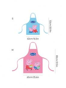 Peppa Pig X SHEIN 1PC-Paige And George-Printed Apron, Unisex, For Baking, Kitchen Cleaning, Gifts, S/M - Multicolor - View 4