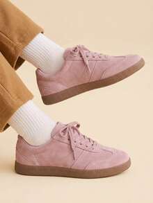 CUCCOO EASI Specially Designed For Christmas And Back-To-School Season, Women's Solid-Color Minimalist Casual Sneakers - Pink . - - View 4
