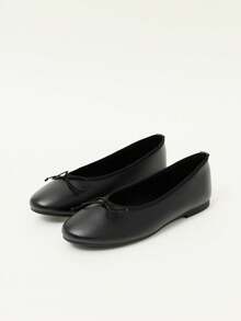 Nöista Bow Ballet Women's Shoes, Versatile And Comfortable Flat Shoes - Black 9 - View 1
